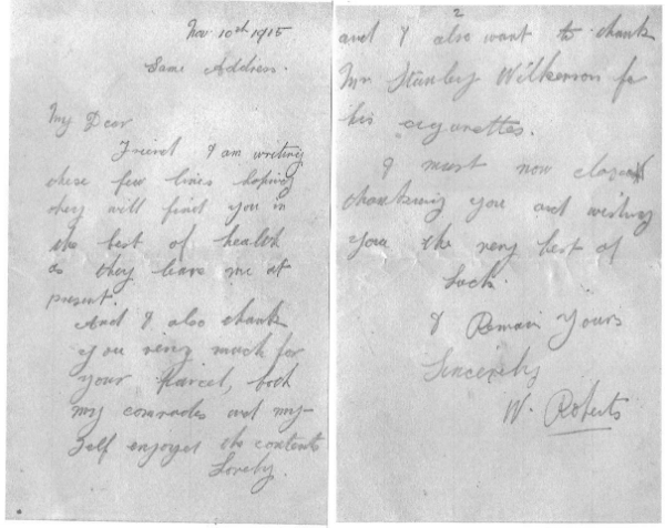 World war one letter