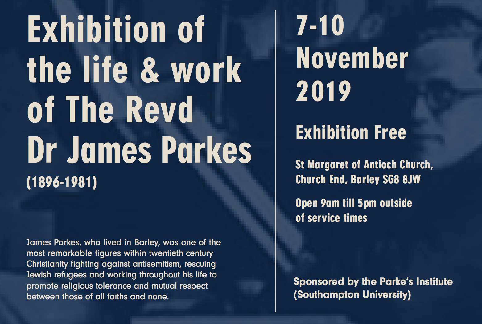 The life and work of The Revd Dr James Parkes